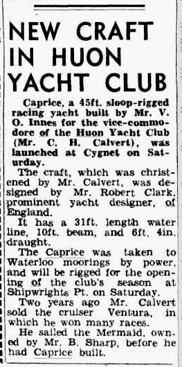 Launch of Caprice of Huon